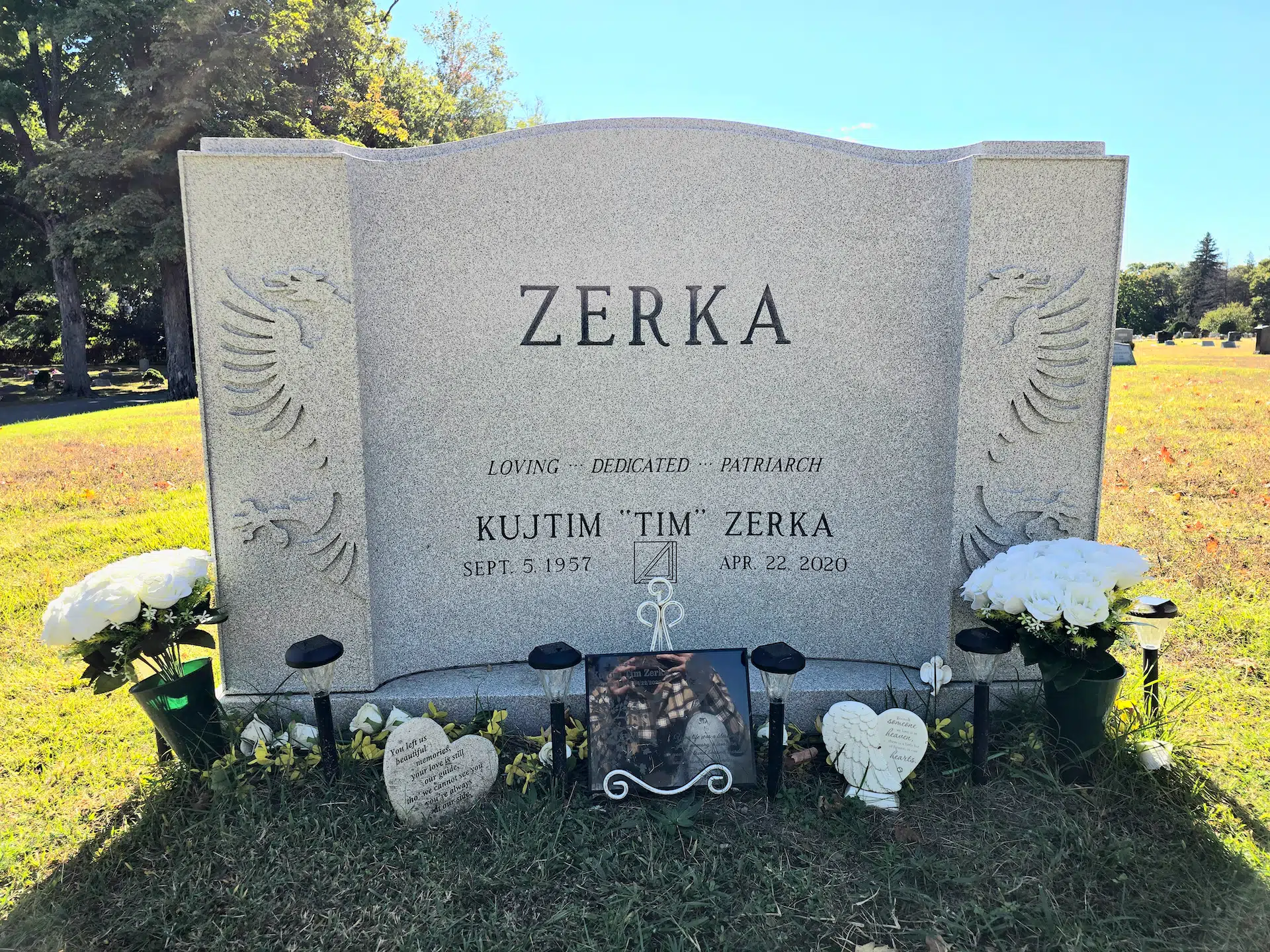 Granite Companion / Double Flat Headstone hand-carved by Couple Marker Guide in NJ — image 4